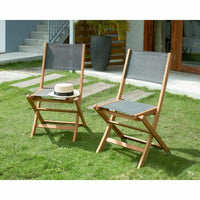 Chaise de jardin Acacia Gris 50 x 57 x 90 cm (4 Pièces)