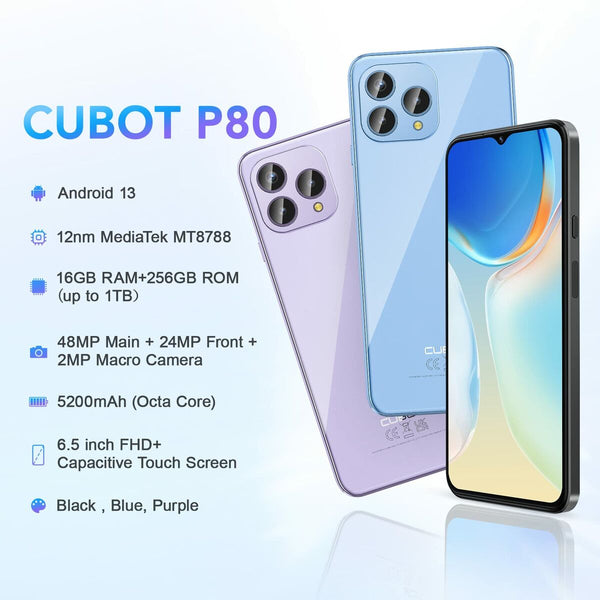 Smartphone Cubot P80 8 GB RAM 6,6" 256 GB Bleu