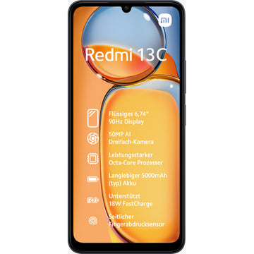 Smartphone Xiaomi Redmi 13C 6,74" 4 GB RAM 6,7" Octa Core ARM Cortex-A55 MediaTek Helio G85 128 GB Noir