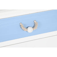 Table de Nuit DKD Home Decor 50 x 35 x 58 cm Corde Blanc Bleu ciel Blue marine Bois MDF