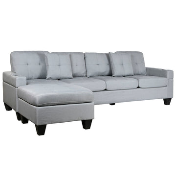 Canapé chaise longue DKD Home Decor Gris clair polypropylène Moderne 244 x 146 x 81 cm