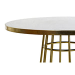 Table de Salle à Manger DKD Home Decor Blanc Doré Marbre Fer 90 x 90 x 75,5 cm