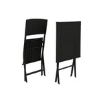 Ensemble Table + 2 Chaises Home ESPRIT Noir Acier rotin synthétique 58 x 58 x 71,5 cm