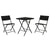 Ensemble Table + 2 Chaises Home ESPRIT Noir Acier rotin synthétique 58 x 58 x 71,5 cm