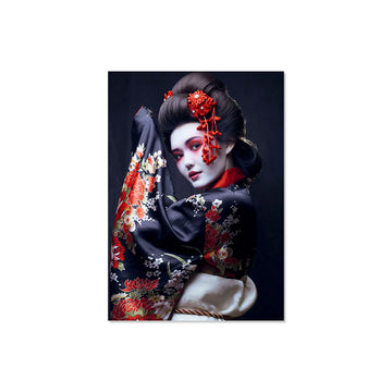 Cadre Home ESPRIT Blanc Noir Rouge Imprimé Geisha 100 x 0,04 x 150 cm