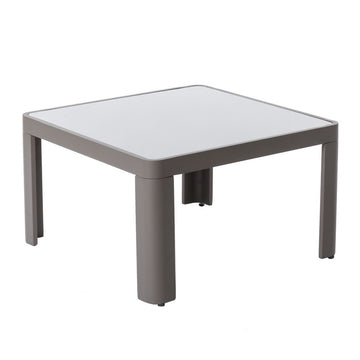 Table d'appoint Stella Gris Aluminium Verre trempé 70 x 70 x 40 cm