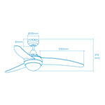 Ventilateur de Plafond avec Lumière EDM 33803 Egeo Blanc 60 W