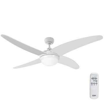 Ventilateur de Plafond avec Lumière EDM 33806 Caspio Blanc 60 W