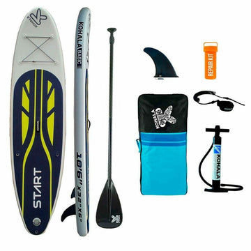 Planche de Paddle Surf Gonflable avec Accessoires Kohala Start  Blanc 15 PSI (320 x 81 x 15 cm)