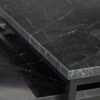 Table d'appoint 50 x 50 x 46 cm Noir Métal Marbre (2 Unités)