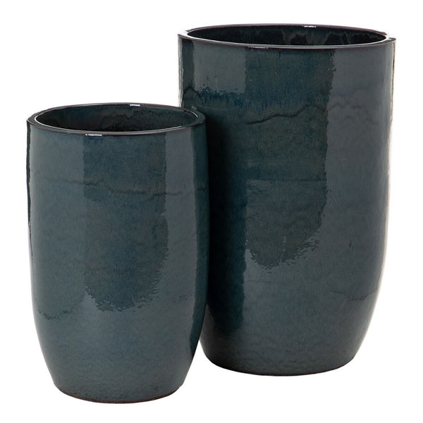 Vase 52 x 52 x 80 cm Céramique Bleu (2 Unités)