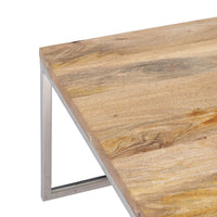 Table Basse 70 x 70 x 41 cm Métal Bois 3 Unités