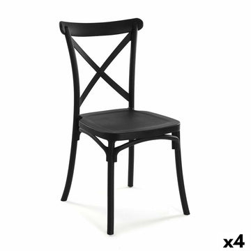 Chaise Versa Noir 43 x 88 x 43 cm (4 Unités)