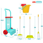 Chariot de nettoyage avec accessoires Colorbaby jouet 5 Pièces 30,5 x 55,5 x 19,5 cm (12 Unités)