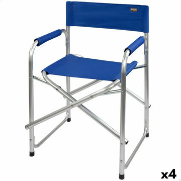 Chaise de camping pliante Aktive Bleu 56 x 78 x 49 cm (4 Unités)