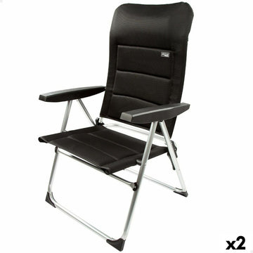 Chaise de Plage Aktive Deluxe Pliable Noir 49 x 105 x 59 cm (2 Unités)