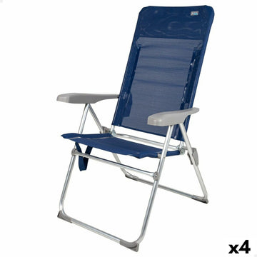 Chaise de Plage Aktive Slim Pliable Blue marine 47 x 107 x 66 cm (4 Unités)