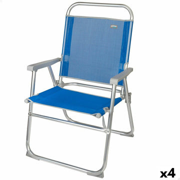 Chaise de Plage Aktive Gomera Bleu 48 x 88 x 50 cm Aluminium Pliable (4 Unités)