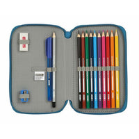 Pochette crayons Double BlackFit8 Egeo Bleu (28 pcs)
