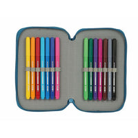 Pochette crayons Double BlackFit8 Egeo Bleu (28 pcs)
