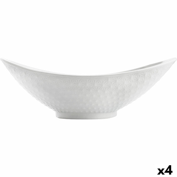 Plat à Gratin Quid Gastro Céramique Blanc (28,2 x 15,5 x 9 cm) (Pack 4x)
