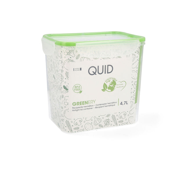 Boîte à lunch hermétique Quid Greenery Transparent Plastique (4,7 l) (Pack 4x)