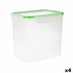 Boîte à lunch hermétique Quid Greenery Transparent Plastique (4,7 l) (Pack 4x)