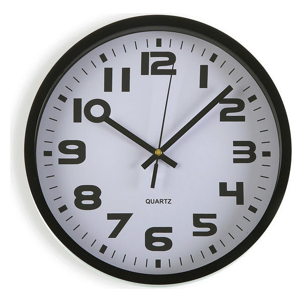 Horloge Murale Plastique (3,8 x 25 x 25 cm) Noir