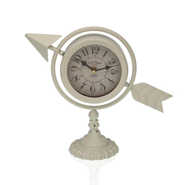 Horloge de table Flèche pleine Blanc Métal (23 x 16 x 8 cm)