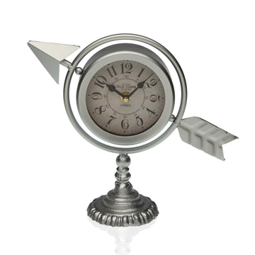 Horloge de table Flèche pleine Argenté Métal (23 x 16 x 8 cm)