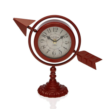 Horloge de table Flèche pleine Bordeaux Métal (23 x 16 x 8 cm)