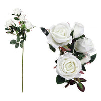 Branche de 5 roses 113021 Blanc (60 Cm)