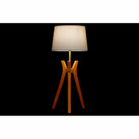 Lampe de bureau DKD Home Decor Marron Beige Polyester Bois 220 V 50 W