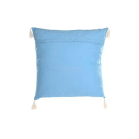 Coussin DKD Home Decor Bleu Polyester Coton Blanc (60 x 20 x 60 cm)