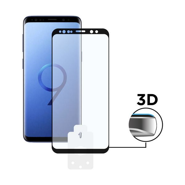 Film Protecteur en Verre Trempé pour Téléphone Portable Galaxy S9 3D Noir