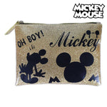 Trousse de toilette Mickey Mouse Doré Noir (2 Pcs)