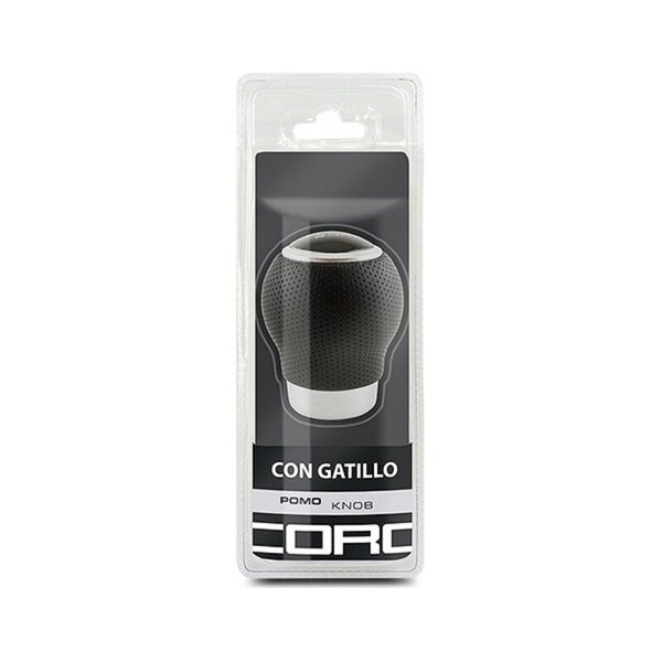 Pommeau de levier de vitesse BC Corona POM30165 Cuir Avec bouton Noir (27 mm)