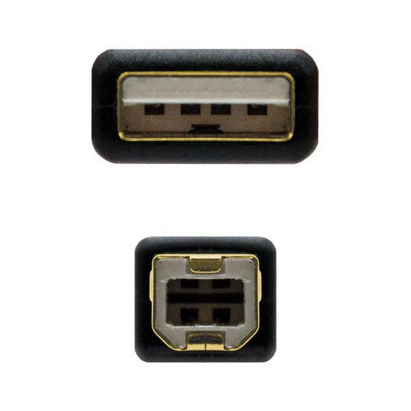 Câble USB 2.0 A vers USB B NANOCABLE 10.01.120 Noir