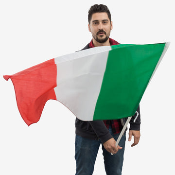 Drapeau de l'Italie avec Manche (90 x 60 cm)