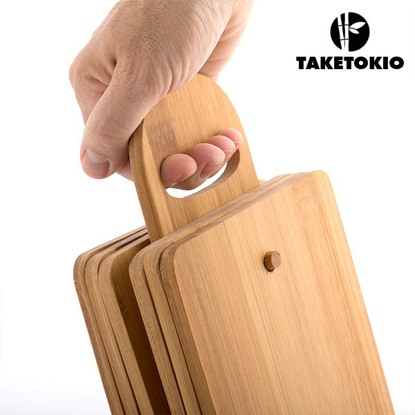 Set de Planches de Cuisine en Bambou avec Support TakeTokio (7 pièces)