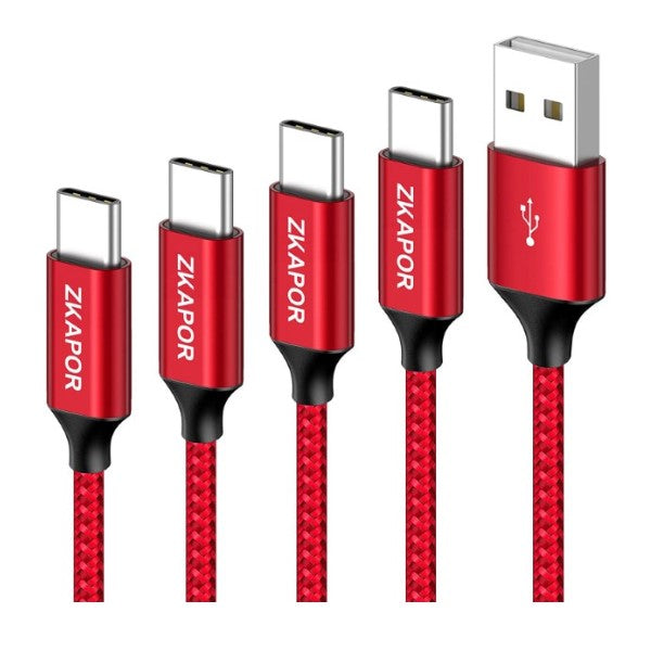 Câble USB-C (0,3 m / 1 m / 2 m / 3 m) (4 pcs) Rouge (Refurbished A+)