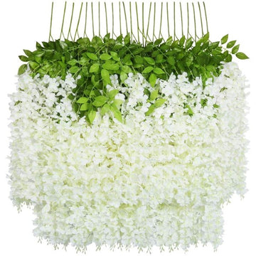 Fleurs décoratives 24 pcs Blanc (110 cm) (Refurbished A+)